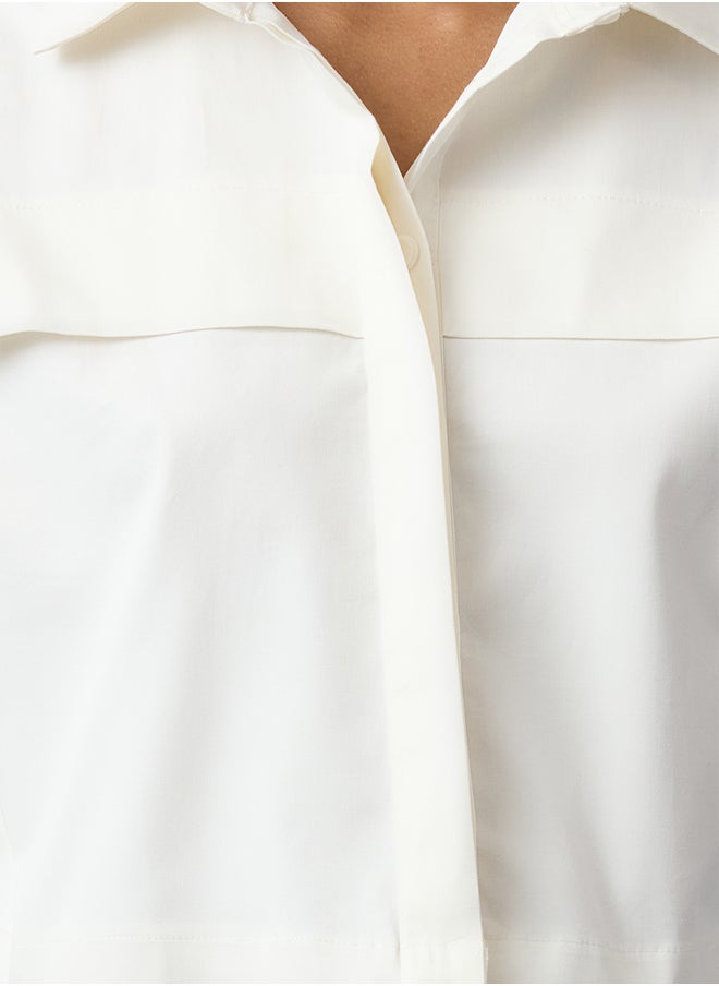 trendyol - White Crop Poplin Fabric Woven Shirt Twoaw25Go00125 - Image 1