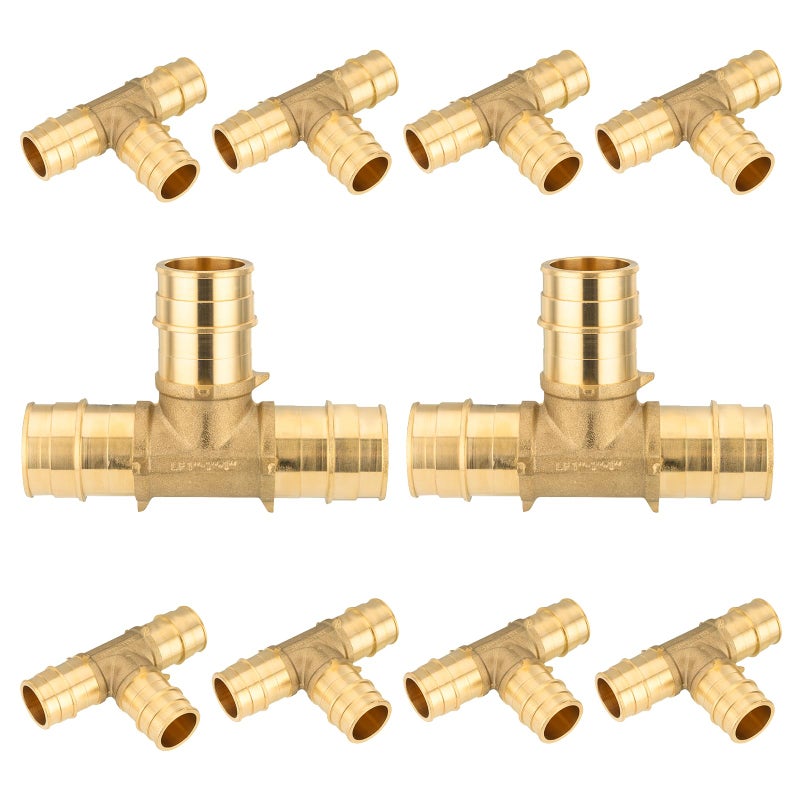 HeSun 10Pack HeSun PEXA Expansion Fitting 12 Inch Brass Pex Expansion Tee 12x12x12 TeeASTM F1960PEX1960041 - Image 2