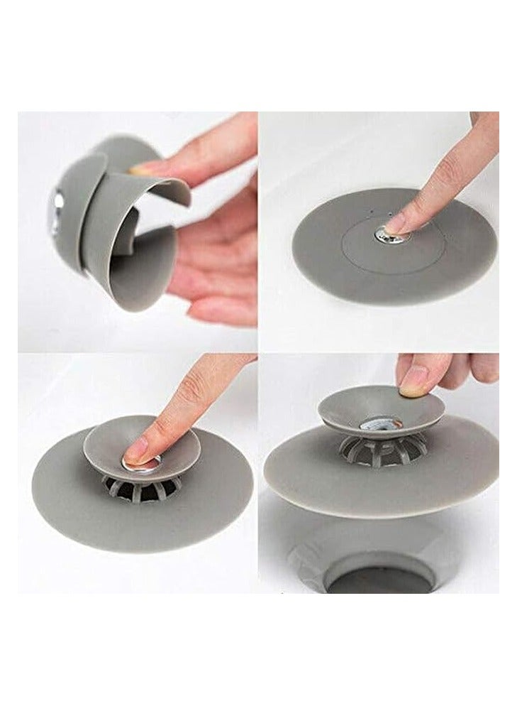 PROMASS 4Pcs Shower Drain Stopper,Universal Bathtub Stopper Plug Cover,2-In-1 Strainers Silicone Bathtub Drain Cover And Strainer Protector For Floor, Laundry, Kitchen And Bathroom Assorted Color  - Image 3
