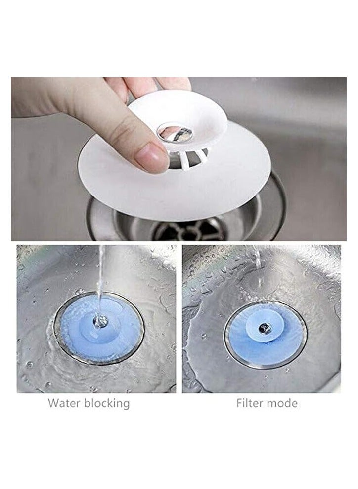 PROMASS 4Pcs Shower Drain Stopper,Universal Bathtub Stopper Plug Cover,2-In-1 Strainers Silicone Bathtub Drain Cover And Strainer Protector For Floor, Laundry, Kitchen And Bathroom Assorted Color  - Image 4