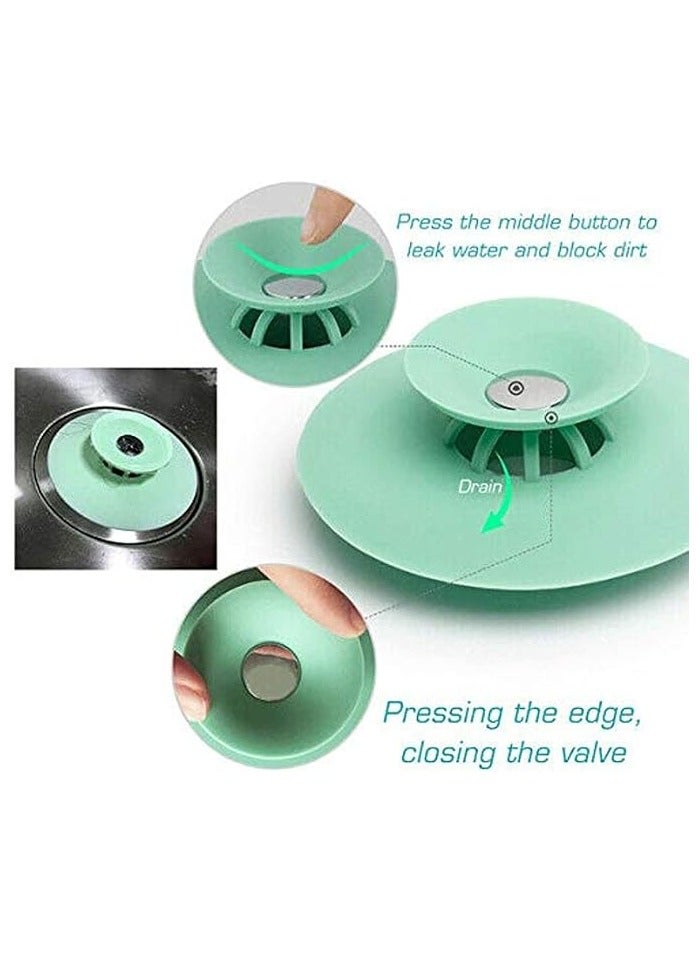PROMASS 4Pcs Shower Drain Stopper,Universal Bathtub Stopper Plug Cover,2-In-1 Strainers Silicone Bathtub Drain Cover And Strainer Protector For Floor, Laundry, Kitchen And Bathroom Assorted Color  - Image 5