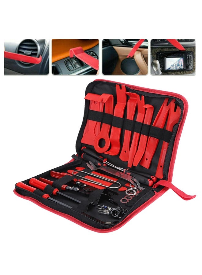 Car Trim Removal Tool Kit, Red, Full Set, Panel Pry Tools with Carrying Case, Auto Interior Disassembly - Image 4
