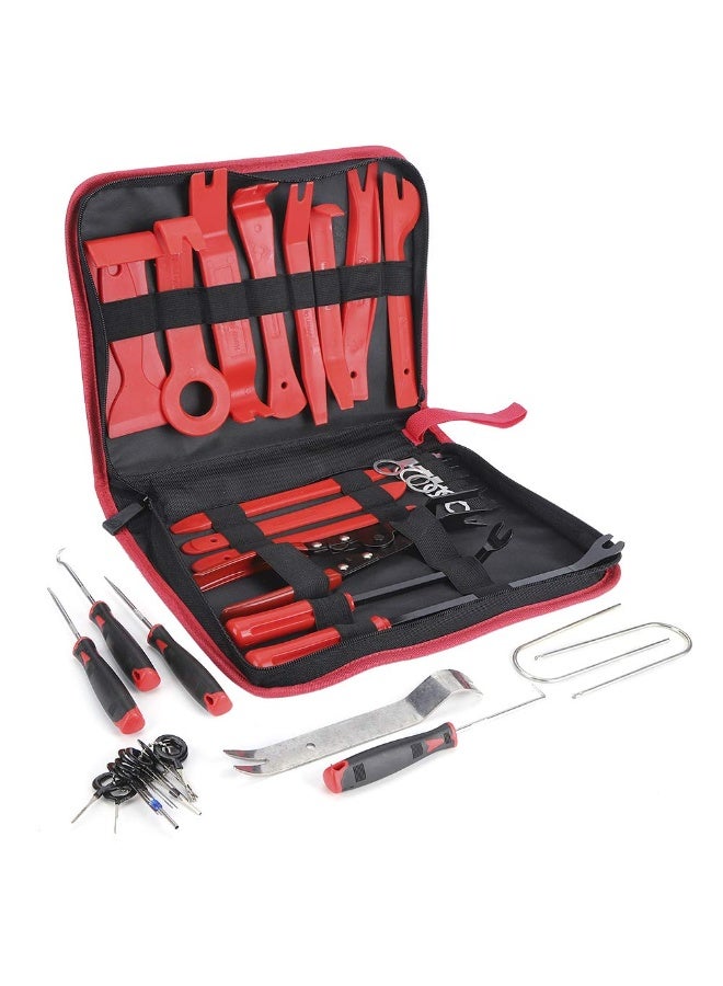 Car Trim Removal Tool Kit, Red, Full Set, Panel Pry Tools with Carrying Case, Auto Interior Disassembly - Image 2
