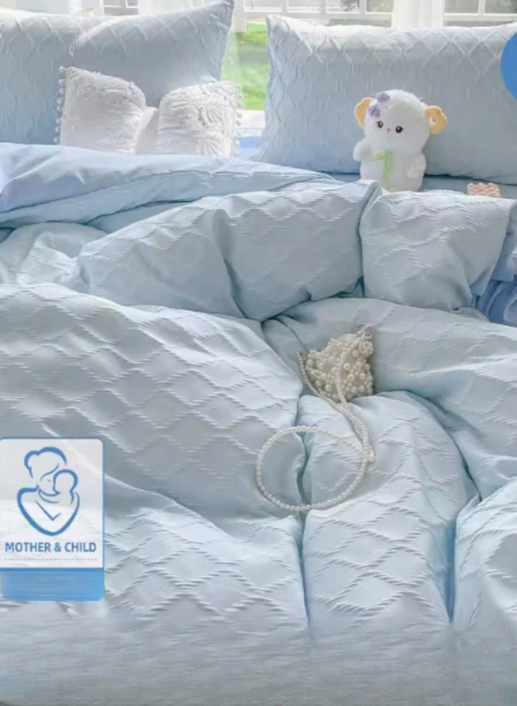 Washing Cotton Four Piece Set AB Double-sided Four Season Usable Mother And Baby Environmentally Friendly Fabric, Full Of Comfort 1.8m Bed Sheet Four Piece Set 【Suitable for 180 * 220cm Quilt】 - Image 1