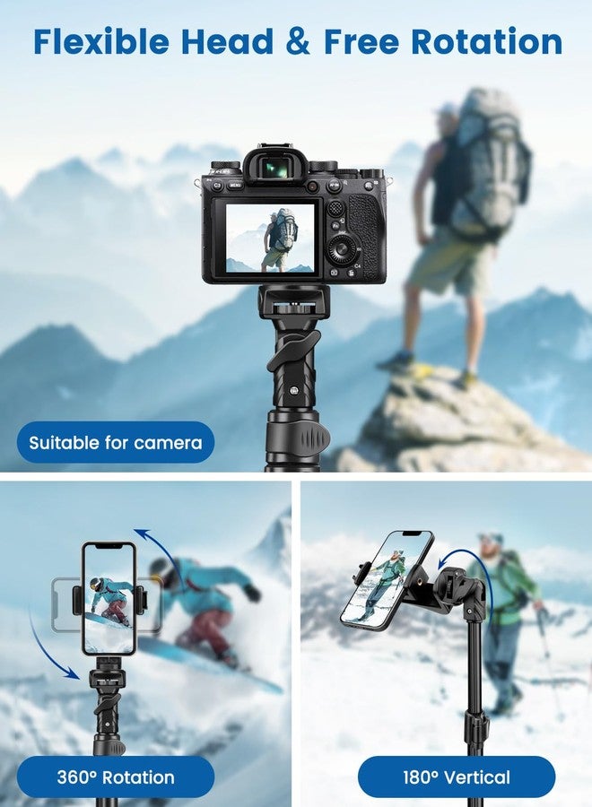 Victiv Phone Tripod, 72" Camera Stand Tripod with Remote and Phone Holder, Stable & Adjustable Tall, Suit for iPhone/Digital Camera - Image 5