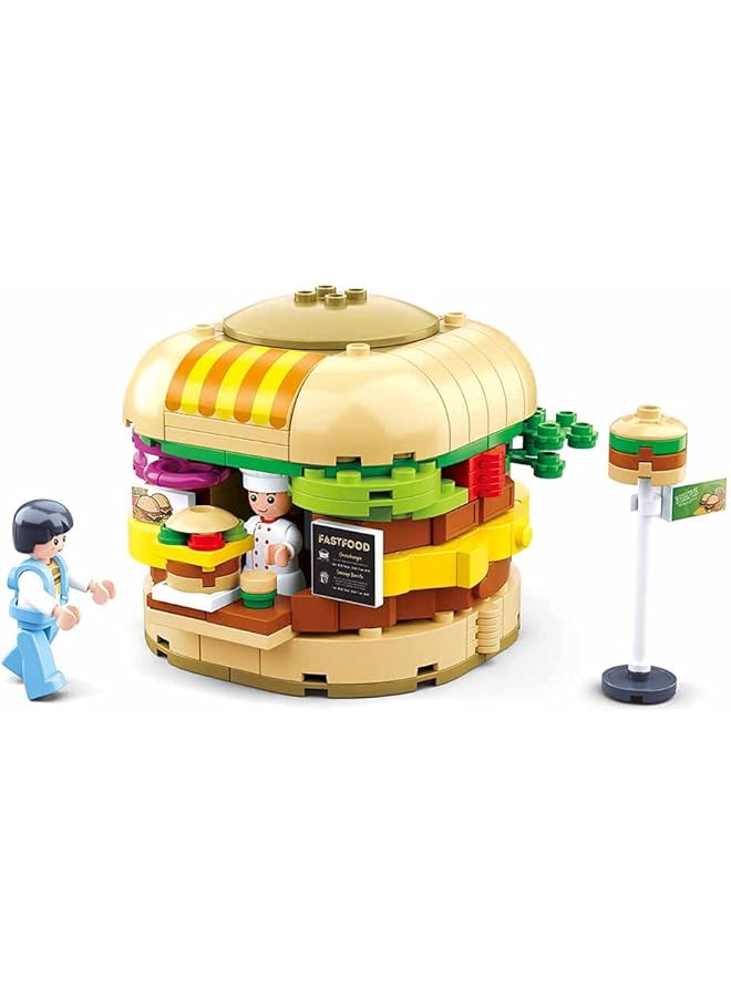 Sluban Food Court Series Hamburger House Building Blocks 276 Pcs 2 Mini Figures For Age 7+ Years Old - Image 1