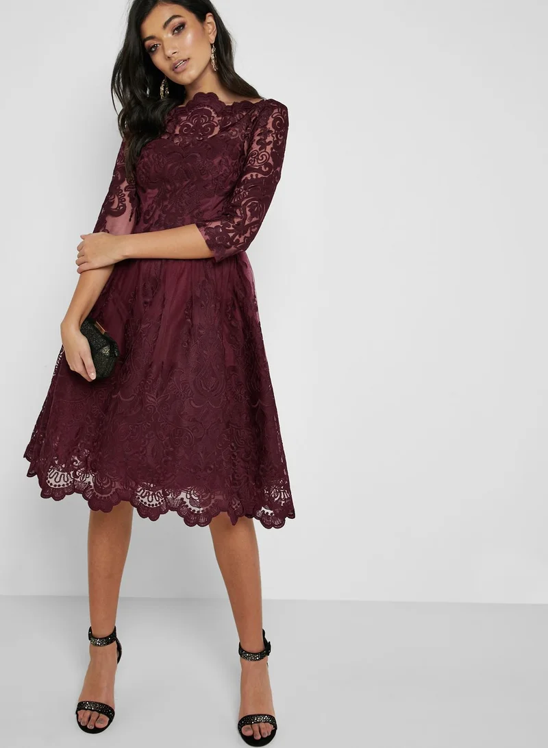Chi-Chi London Lace Midi Dress