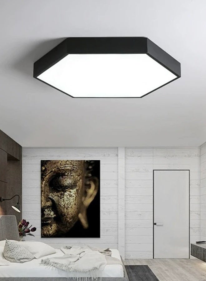 Sumkyle Modern LED Hexagon Ceiling Light, 60cm, Neutral White, Adjustable Hanging Pendant or Flush Mount Fixture for Living Room, Bedroom, Office - Image 2