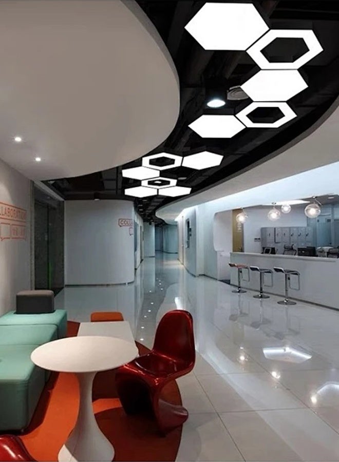 Sumkyle Modern LED Hexagon Ceiling Light, 60cm, Neutral White, Adjustable Hanging Pendant or Flush Mount Fixture for Living Room, Bedroom, Office - Image 3