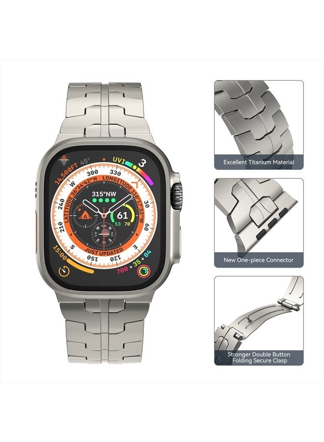 LULULOOK Band Compatible with Apple Watch Ultra, Titanium Metal Band 49mm for iWatch Ultra Titanium Color 𝑵𝒆𝒘 𝑫𝒆𝒔𝒊𝒈𝒏 - Image 5