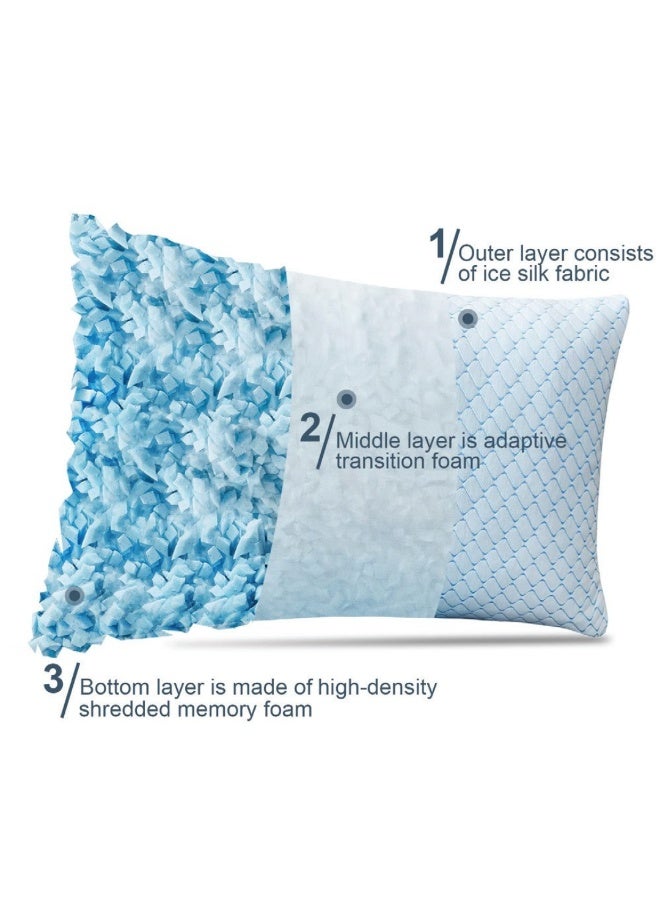 أميريكان لينين وسادة إسفنجية فاخرة مريحة من ميموري فوم - مقاس كينج، مريحة وقابلة للتعديل | دعم ناعم لمن ينامون على جانبهم أو ظهرهم أو في أوضاع متعددة | وسادة جل فاخرة مضادة للحساسية، قابلة للتهوية، مع غطاء قابل للإزالة والغسل - Image 5