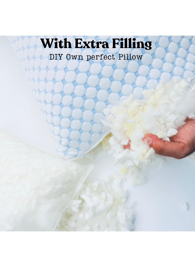 أميريكان لينين وسادة إسفنجية فاخرة مريحة من ميموري فوم - مقاس كينج، مريحة وقابلة للتعديل | دعم ناعم لمن ينامون على جانبهم أو ظهرهم أو في أوضاع متعددة | وسادة جل فاخرة مضادة للحساسية، قابلة للتهوية، مع غطاء قابل للإزالة والغسل - Image 4