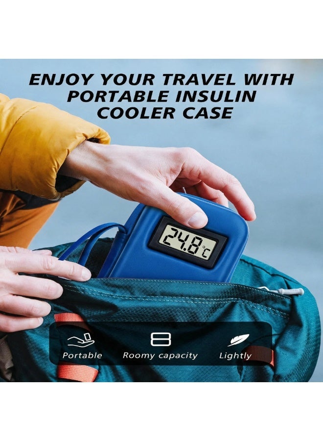 يوكو Insulin Cooler Travel Case TSA Approved, Temperature Display Insulin TravelCase, Portable Insulin Pen Cooler Travel Case for Insulin Ice Pack, Travel Diabetic Supplies (Blue) - Image 3