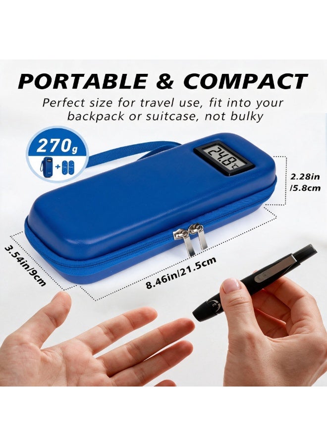 يوكو Insulin Cooler Travel Case TSA Approved, Temperature Display Insulin TravelCase, Portable Insulin Pen Cooler Travel Case for Insulin Ice Pack, Travel Diabetic Supplies (Blue) - Image 5