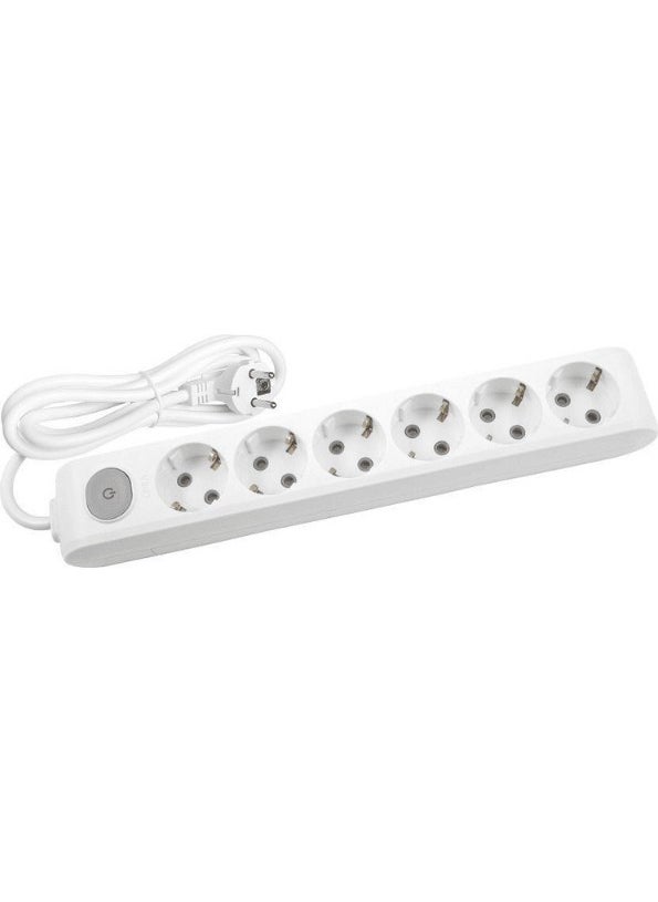 Viko Multi Let (6 Pcs) Six Point Socket Grounded Switched Cable 5 (Five) Meters (4 Pieces)  - Image 1