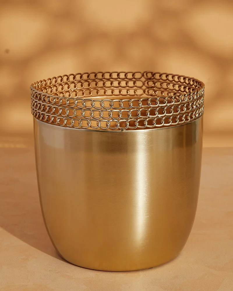 Redtag Gold Metal Chain Border Planter (M)