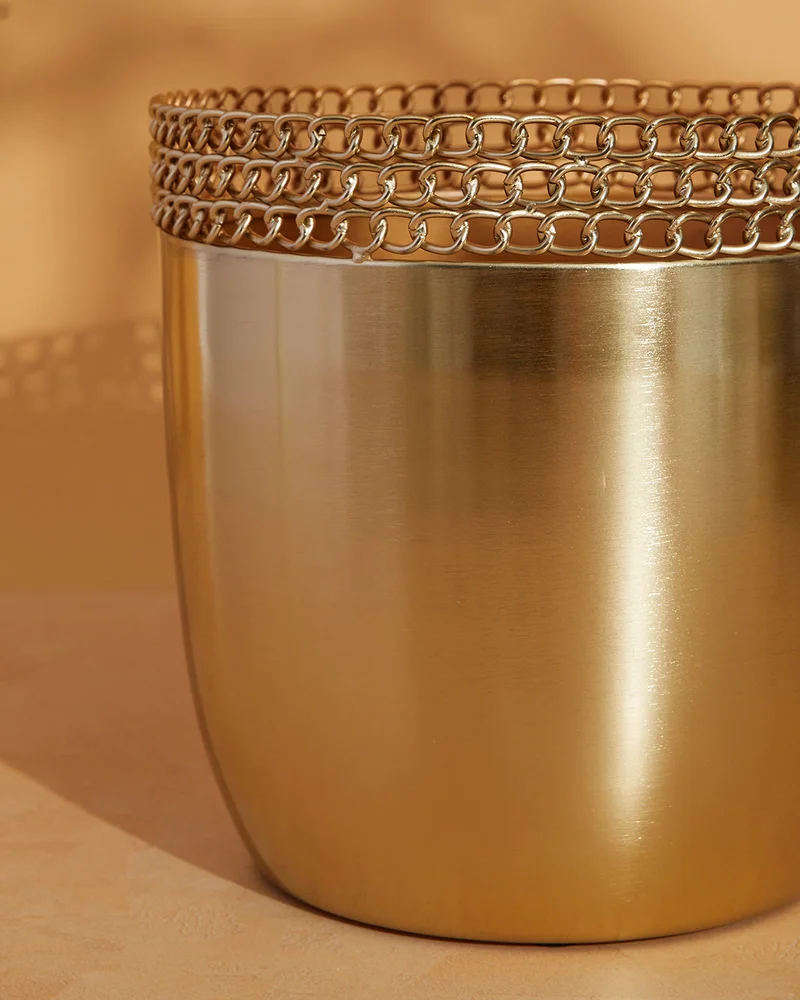 Redtag Gold Metal Chain Border Planter (M)