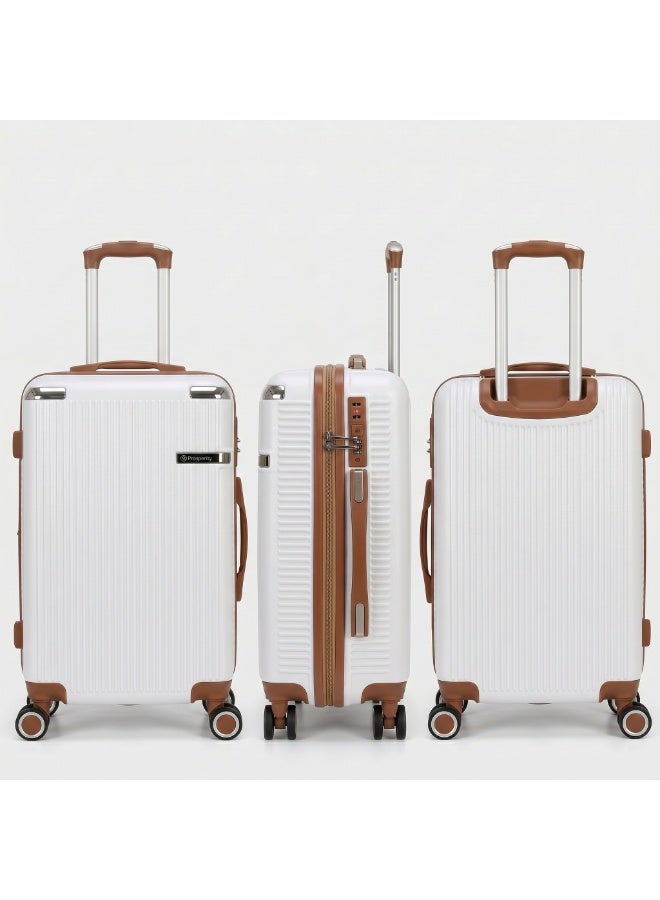 Prosperity White 4 Piece ABS Luggage Set 13/20/24/28 Inch Includes Cosmetic Bag, Hard Shell Suitcase with TSA Lock & 360° Spinner Wheels, Lightweight Travel Set for Women Men - Image 2
