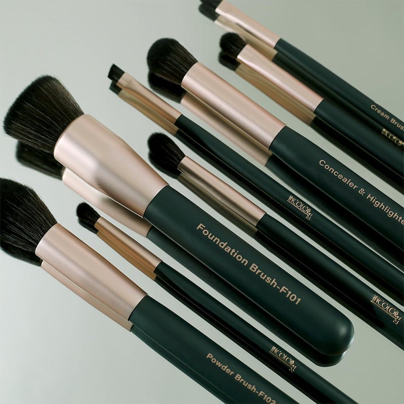 INCOLOR Makeup Brush Set Of 8 Makeup Brushes Powder, Foundation, Eyeshadow, Angled Liner Brush, Concealer & Highlighter Brush, Pencil, Cream And Blending Face Makeup Brush Set - Image 5