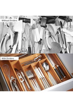 XiuWoo Bamboo Expandable Drawer Organizer, Silverware Utensil Holder and Closet Cutlery Tray for Kitchen, Home  - Image 4