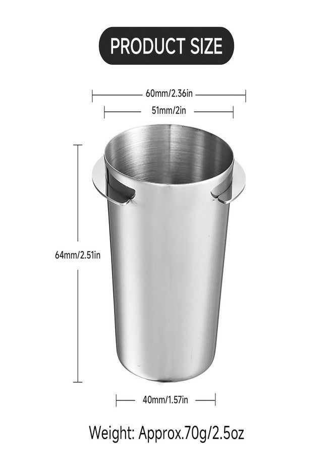 Kodrily Coffee Dosing Cup 51mm, Stainless Steel Espresso Dosing Cup Coffee Machine Powder Feeder, Mug Coffee Powder Dosing Cup for Espresso Machine with 51mm Portafilter - Image 2