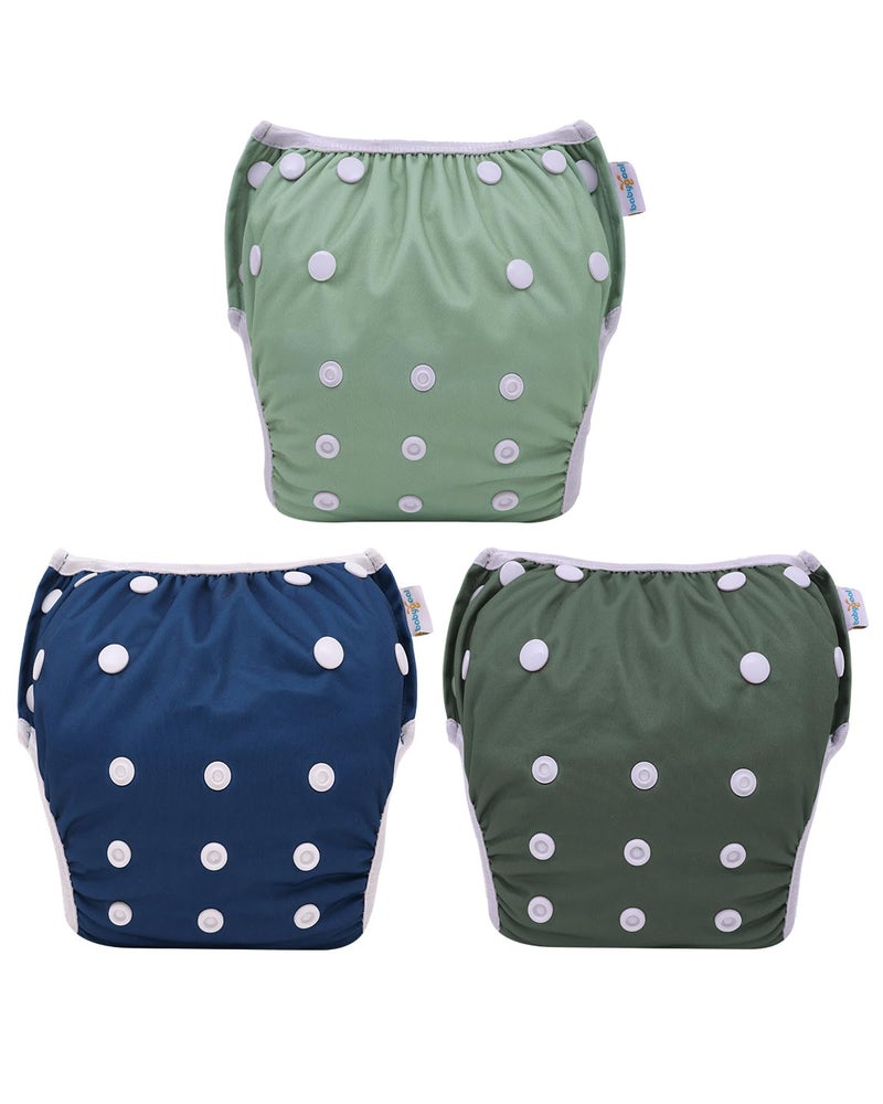 Babygoal Swim Diapers 3 Pack for 8M3T Infant and Toddler Reusable Adjustable Washable for Baby Swimming Lessons 3ZSD38B