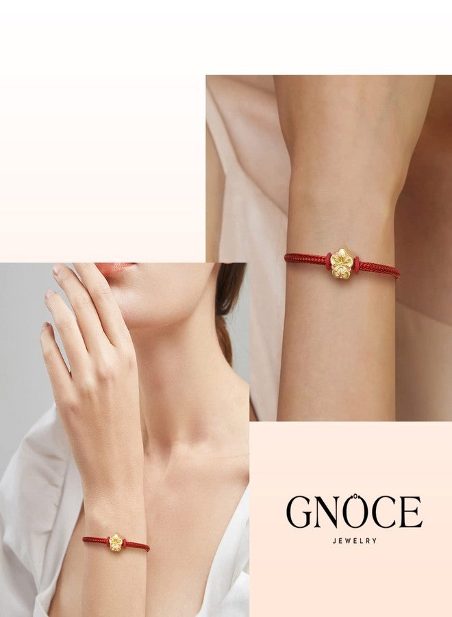 جنوس سوار GNOCE الأحمر الأساسي مع قطعتين من السدادات، سوار ساحر للعرائس المراهقات، مجوهرات نسائية لعيد الحب (أحمر، 16 سم) - Image 3