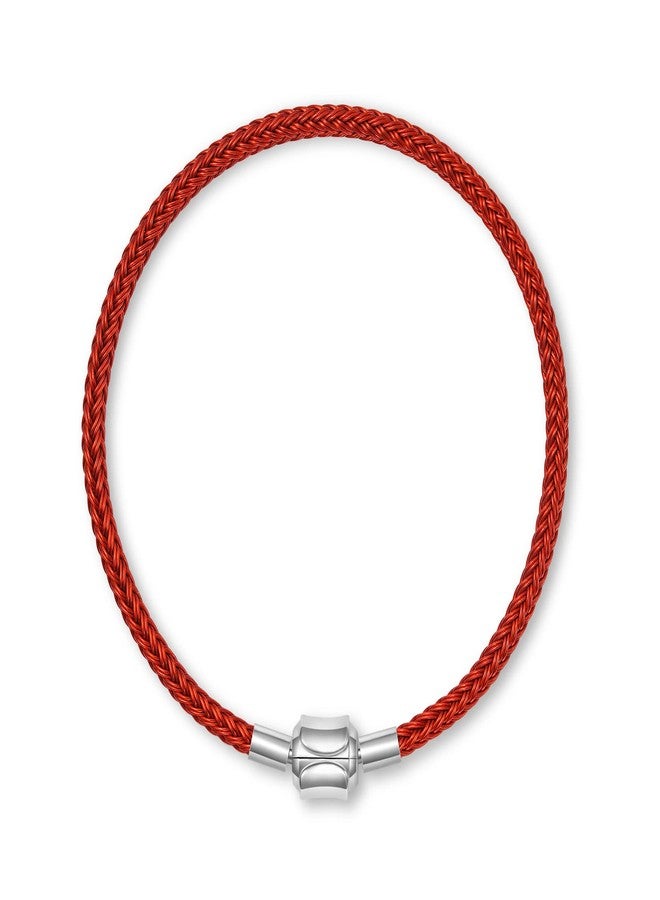 جنوس سوار GNOCE الأحمر الأساسي مع قطعتين من السدادات، سوار ساحر للعرائس المراهقات، مجوهرات نسائية لعيد الحب (أحمر، 16 سم) - Image 2