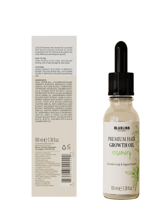 LUXLISS Rosemary Hair Oil, Essential Oil + Essence Technology, Promotes Hair Growth, Reduces Hair Loss - Rich in Biotin and Various Herbal Ingredients - 3.38 fl oz - Image 5