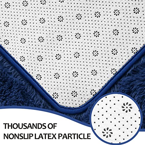 Hutha 4x6 Large Area Rugs for Living Room, Super Soft Fluffy Modern Bedroom Rug, Navy Blue Indoor Shag Fuzzy Carpets for Girls Kids Nursery Room Home Decor - Image 5