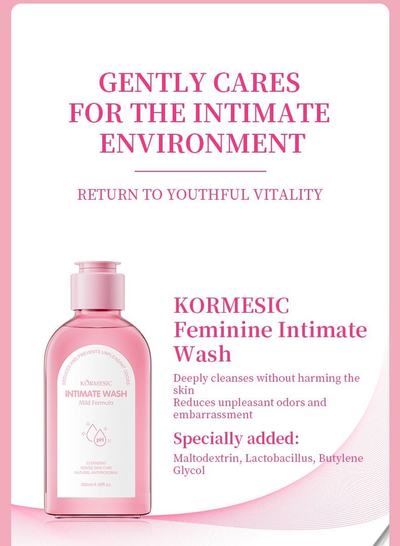 Kormesic Intimate Wash for Women 130ml - Gentle & pH-Balanced Cleansing - Image 2