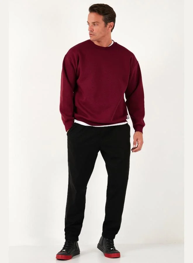 بوراتي سويت شيرت رجالي قطن ناعم بياقة دائرية بقصة عادية من بوراتي