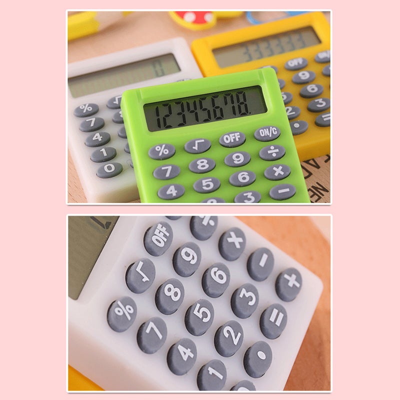 Mini Calculator 8-Digit Display Pocket Size Calculator Battery Powered Random Color for Children School Students Office Supplies - Image 3
