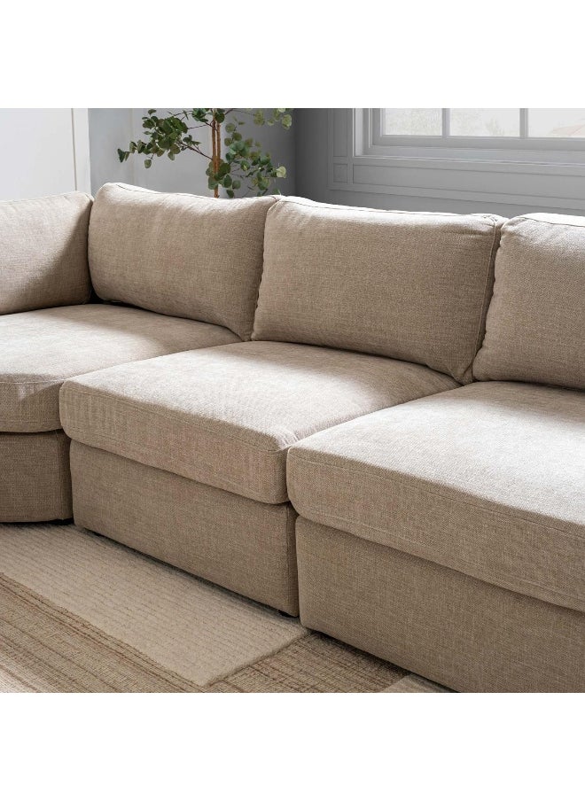 Pan Home Reem Armless Modular Sofa- Beige  - Image 2