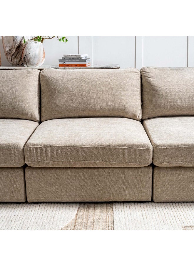 Pan Home Reem Armless Modular Sofa- Beige  - Image 5