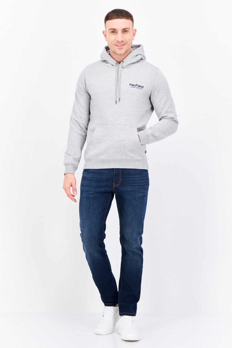 Penfield سويت شيرت طويل الأكمام بغطاء رأس للرجال بشعار العلامة التجارية، رمادي - Image 4
