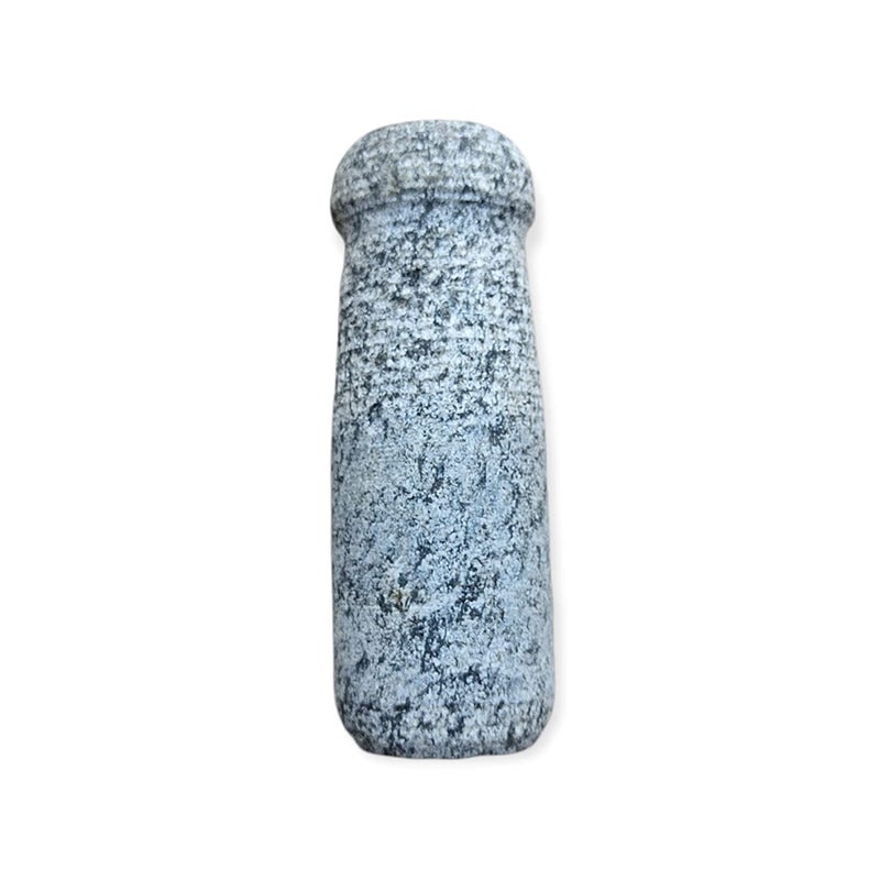 EZAHK Stone Pestle for Mortar Okhli Masher Ural Khalbatta Grinding Musal and Spice Mixer for Kitchen Traditional Hand Made 5 inch - Image 1