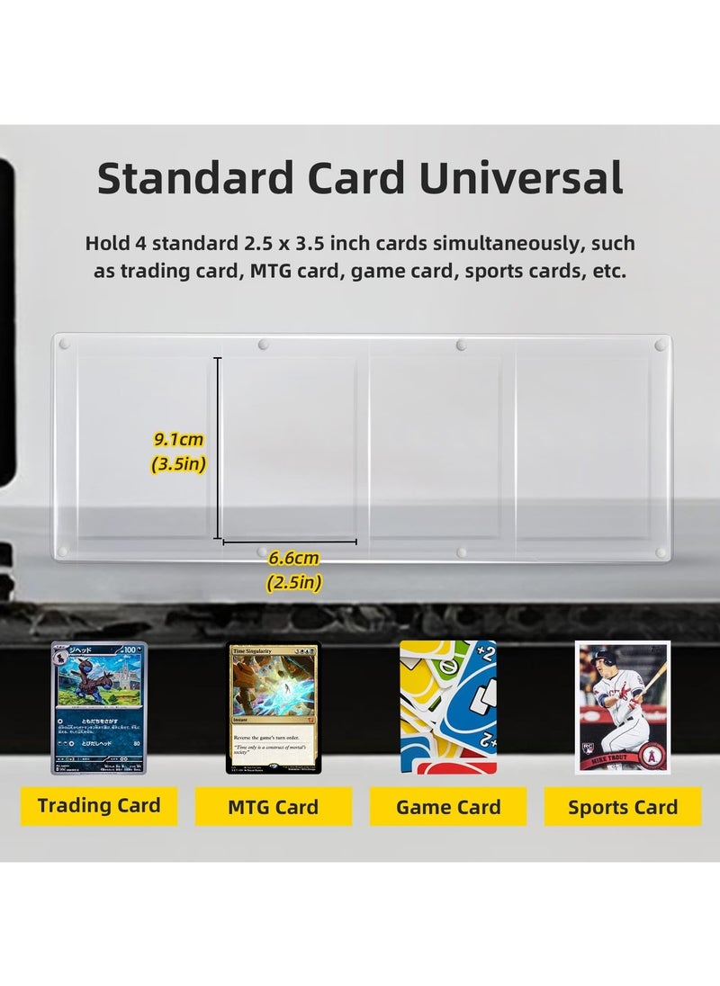 SYOSI Trading Card Frame Holder Stand Display-4 Slots 35-75PT Universal Magnetic Acrylic Game Card Case, Baseball Card Holder, Hard Acrylic Card Cases, Fit for Standard Card  - Image 3