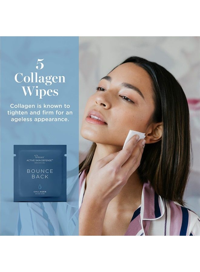 Embrace Active Skin Defense | 10-Day Anti-Aging Kit | Re-Usable Silicone Stickies & Infused Wipes (5 Collagen & 5 Vitamin C) | Anti-Wrinkle, Puffiness, Fine Lines - Image 2