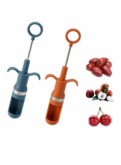 Cherry Pitter Tool, Portable Fruit Pitter Tool, Red Date Jujube Cherry Corer Remover Seed Tool, Multi-Function Fruit Corer for Home Kitchen, 2 Pcs