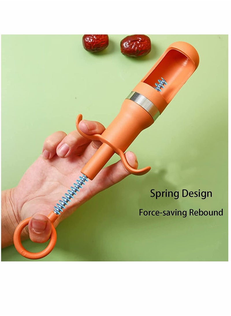 SYOSI - Cherry Pitter Tool, Portable Fruit Pitter Tool, Red Date Jujube Cherry Corer Remover Seed Tool, Multi-Function Fruit Corer for Home Kitchen, 2 Pcs - Image 1