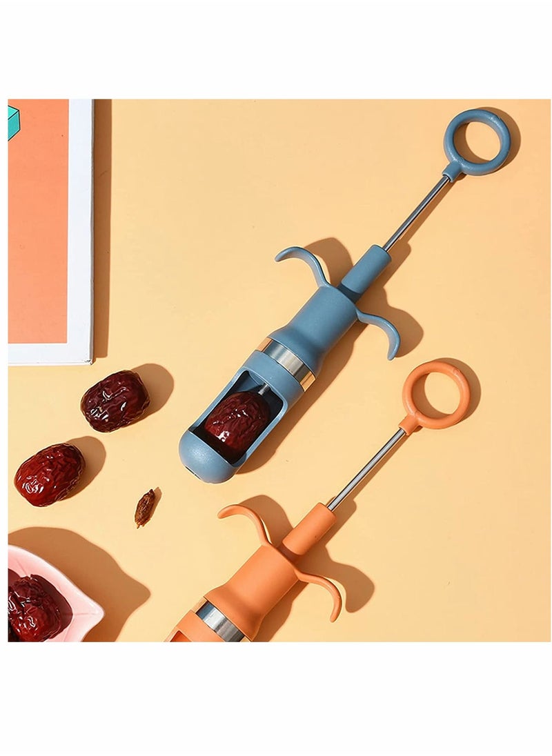 SYOSI - Cherry Pitter Tool, Portable Fruit Pitter Tool, Red Date Jujube Cherry Corer Remover Seed Tool, Multi-Function Fruit Corer for Home Kitchen, 2 Pcs - Image 1