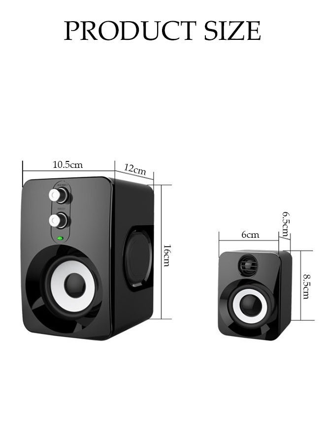DUNISO Multimedia Speaker，Computer Speaker, Home Desktop Speaker Three Piece Set, Full Range Audio,Adjustable High and Low Frequencies,3.5mm Audio Inputs,Suitable for Laptops, Tablets, Smart TVs, Mobile Phones - Image 2