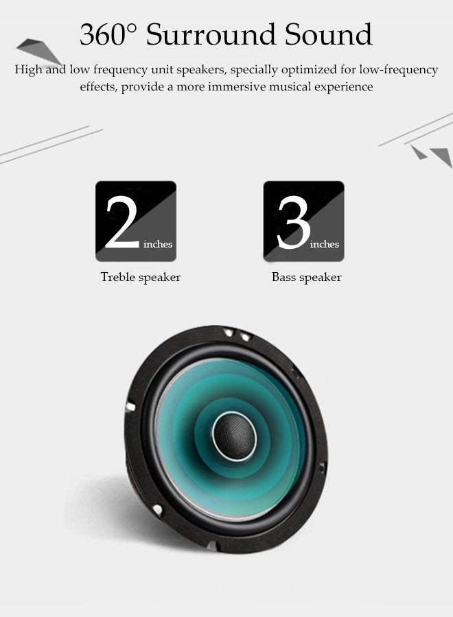 DUNISO Multimedia Speaker，Computer Speaker, Home Desktop Speaker Three Piece Set, Full Range Audio,Adjustable High and Low Frequencies,3.5mm Audio Inputs,Suitable for Laptops, Tablets, Smart TVs, Mobile Phones - Image 4