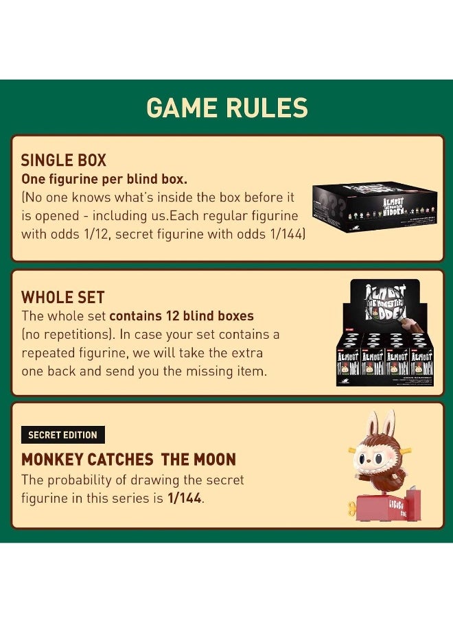 POP MART The Monsters Labubu Almost Hidden Series Blind Box Figures, Random Design Mystery Toys for Modern Home Decor, Collectible Toy Set for Desk Accessories, Single Box  - Image 2