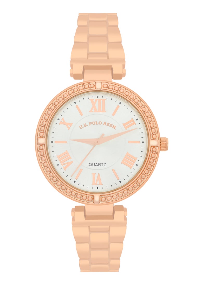 U.S. Polo Assn. Women's Quartz Analog rose gold plated watch and bracelet set  - Image 3