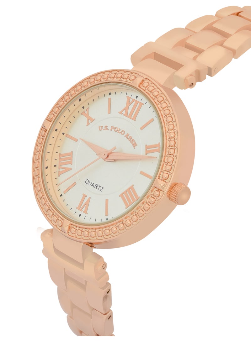 U.S. Polo Assn. Women's Quartz Analog rose gold plated watch and bracelet set  - Image 2