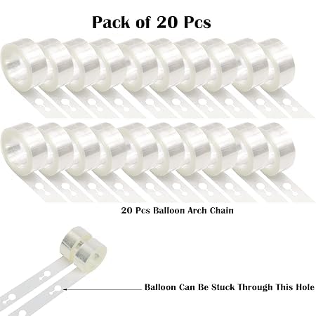 BRIJBAZAAR Plastic Balloon Accessories Tool Kits Arch Strip Pack Of 20 Strips,Transparent - Image 2