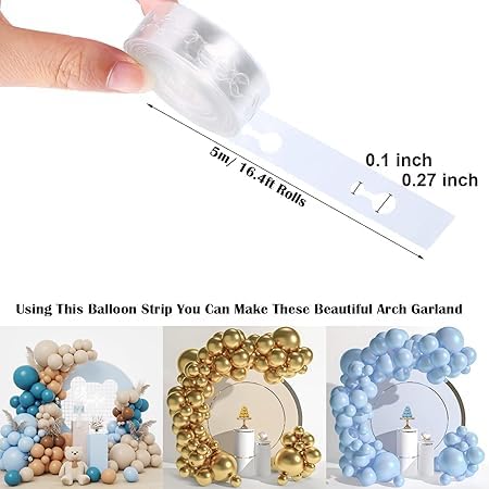 BRIJBAZAAR Plastic Balloon Accessories Tool Kits Arch Strip Pack Of 20 Strips,Transparent - Image 4