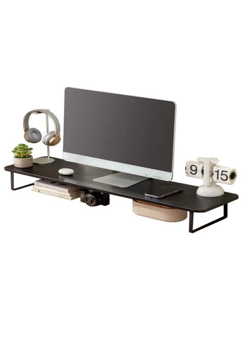 Monitor Riser Stand, Desk Organizer Ergonomic Elevated Rack for Laptop Computer, Home and Office Use (Black, 100x26x12cm)